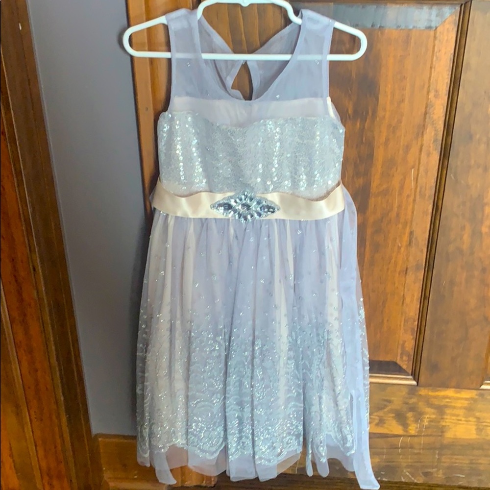 Beautiful Silver and Ivory Girls Dress!